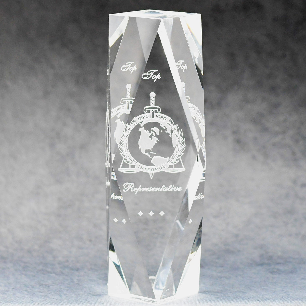 Multi-Faceted Optic Crystal Tower | Global Recognition Inc