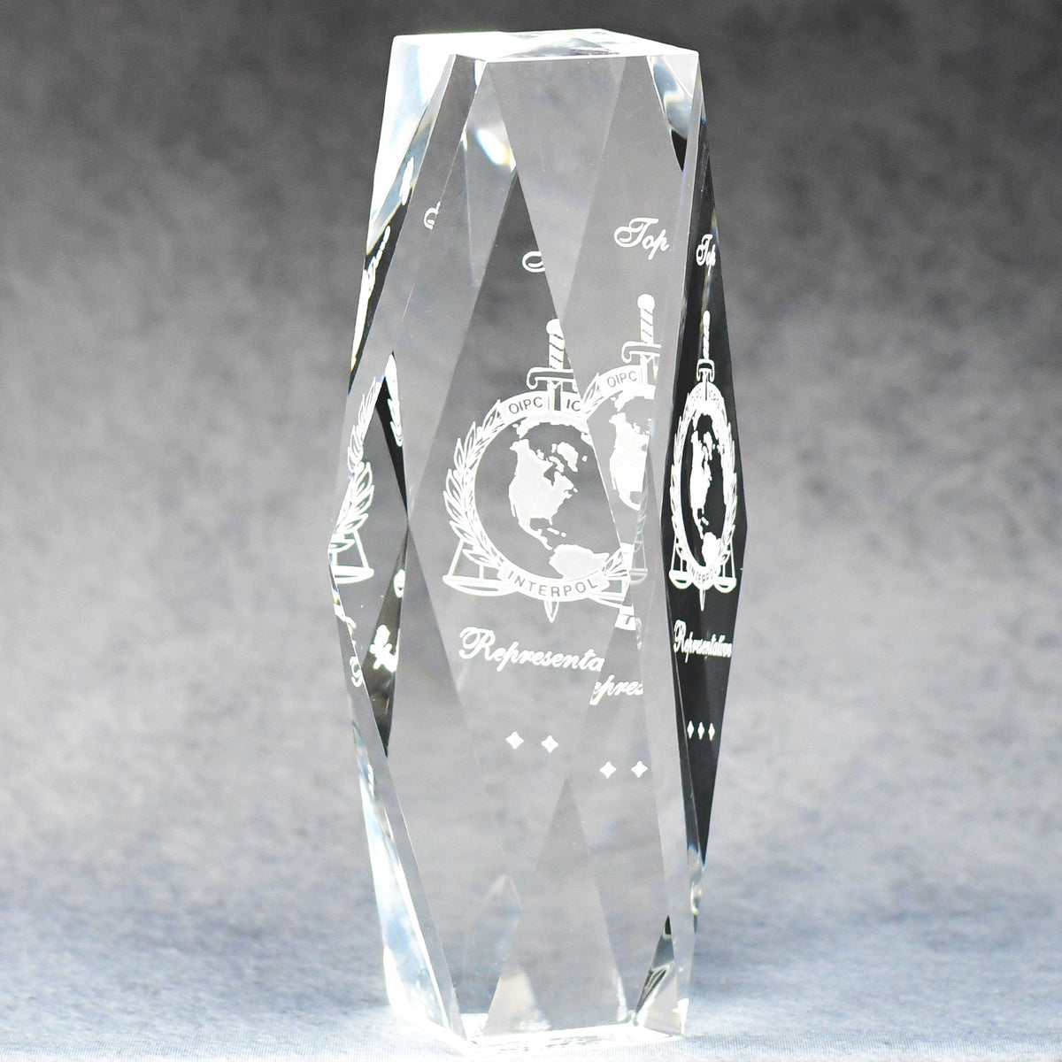 Multi-Faceted Optic Crystal Tower | Global Recognition Inc