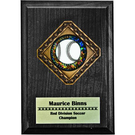 Diamond Medal Black Plaque - Vertical
