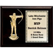 Figurine On Pedestal Cherry Finished Plaque | Global Recognition Inc