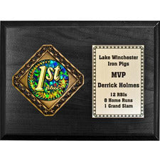 Diamond Medal Plaque - Horizontal, Black