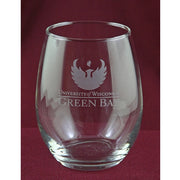 Etched Stemless Wine Glass 15 oz