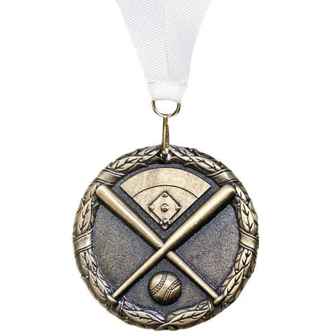 3D Cast Medals, Baseball / Gold