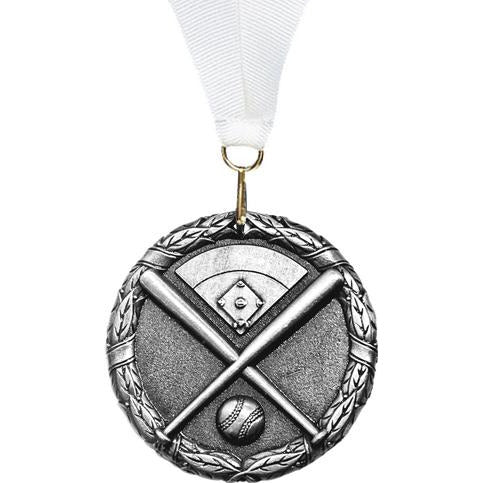 3D Cast Medals, Baseball / Silver