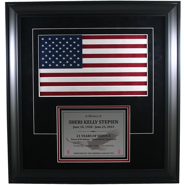 custom framed award with eagle cut mats