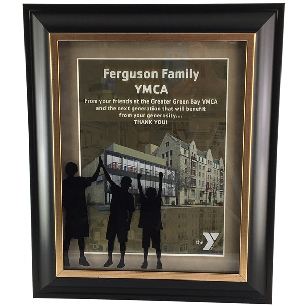 custom framed donor recognition plaque