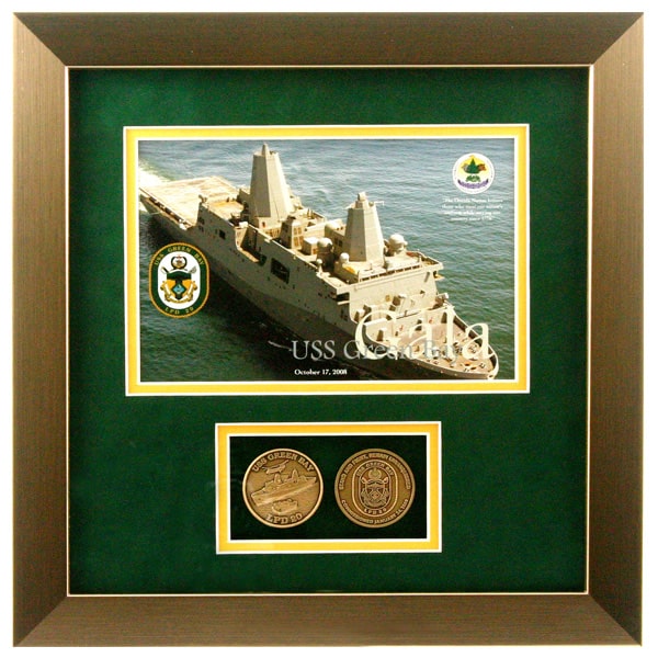 custom framing of military photo and coins