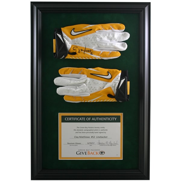 custom shadow box framing of gloves