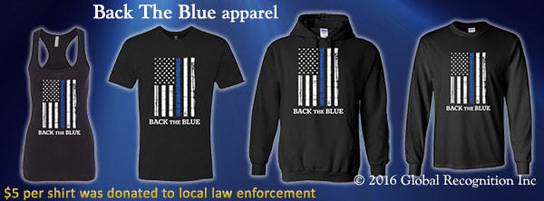 Back The Blue apparel from Global Recognition