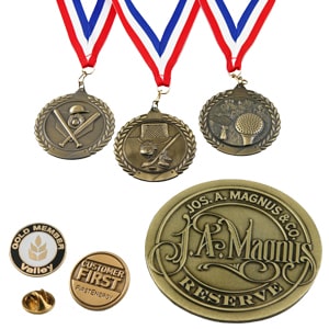 medals, coins and lapel pins