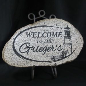 family welcome etched stone