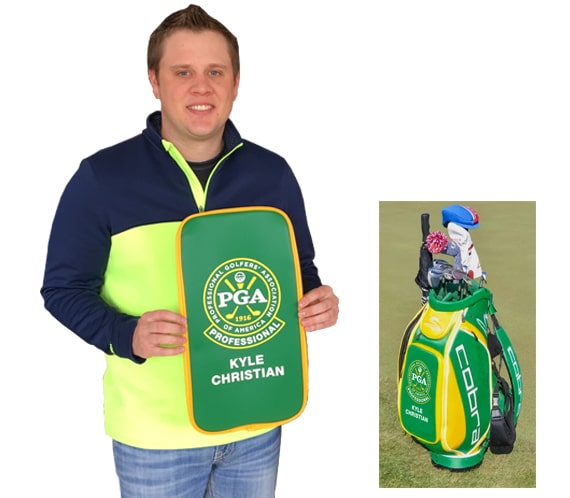 personalized golf bag using custom heat transfers