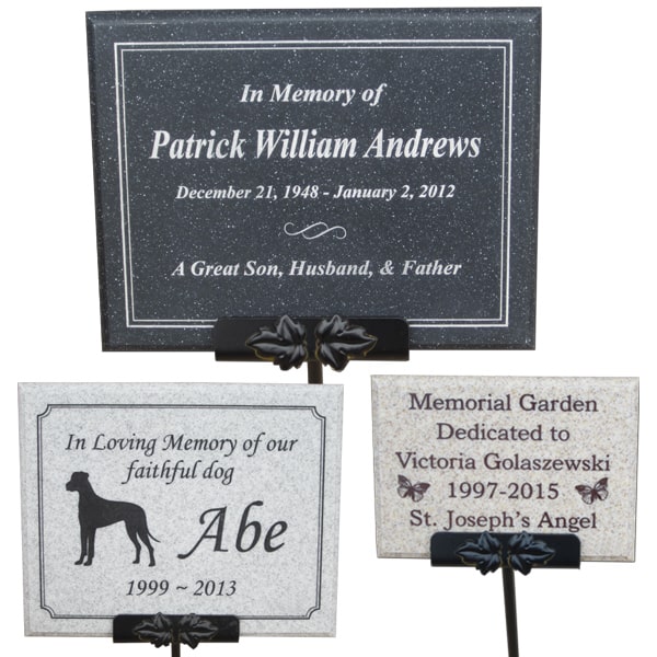 personalized acrylastone garden stakes and plaques