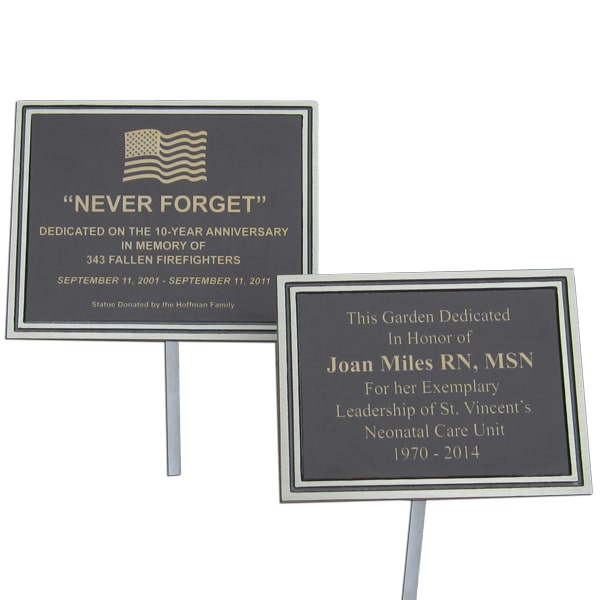 Midwest Awards. Cast Aluminum Outdoor Memorial Plaque w/ Stake