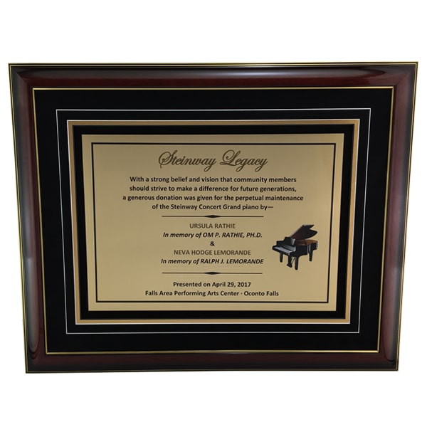 donor recognition plaque