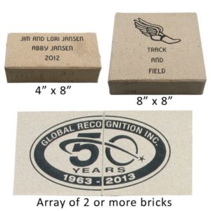 engraved brick sizes