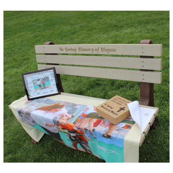 personalized memorial bench