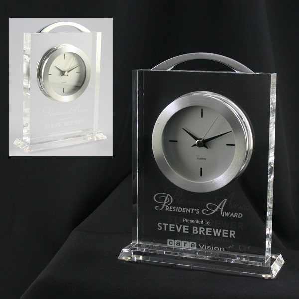 personalized crystal clock
