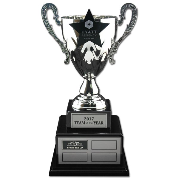 trophy cup on large base