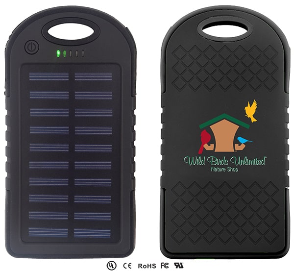 logoed power bank with solar feature