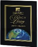 Ebony Piano Wood Plaque with World Motif. Item# 13-PB8100-W