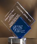 Blue/Clear Crystal Diamond Award. Item# 18-CC-3025