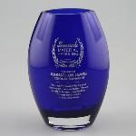 Cobalt Blue Crystal Oval Vase. Item# 18-CR-T8901, 18-CR-T8902, 18-CR-T8908
