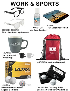 e-flyer with work and outdoor employee gift ideas