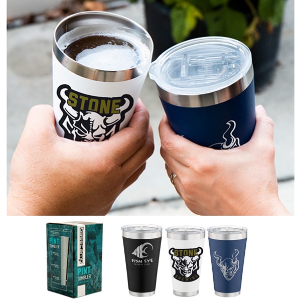 Basecamp Vacuum Insulated 16 oz Pint Tumbler with your logo