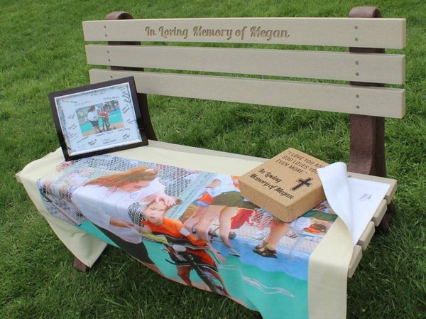 personalized recycled plastic bench