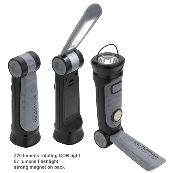 COB adjustable worklight with your logo makes a great safety themed gift