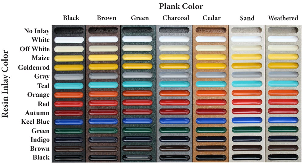 2024 inlay colors for personalized benches