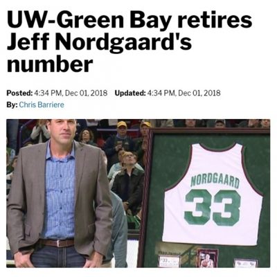 UWGB retires Nordhaard's basketball jersey